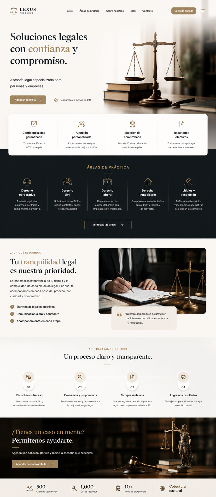 Ejemplo de Landing Page para un despacho de abogados